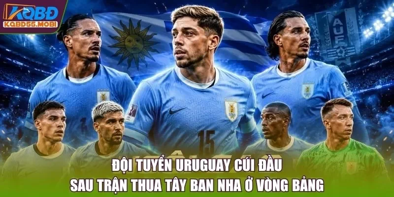 Đội tuyển Uruguay cúi đầu sau trận thua Tây Ban Nha ở vòng bảng